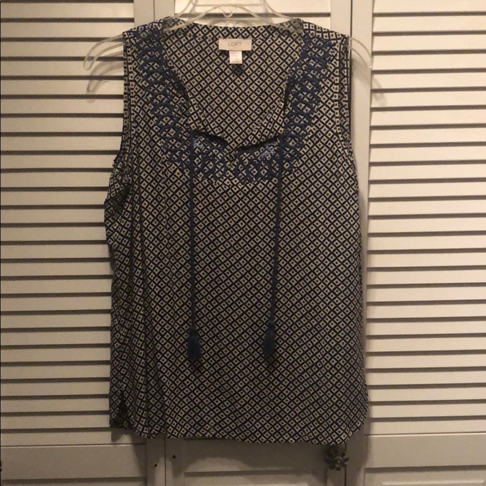 Loft sleeveless top dark blue design